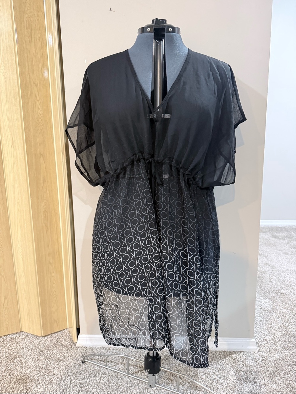 Calvin Klein Black Sheer Cover-Up